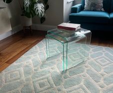 Contemporary Bent Glass Nesting Tables