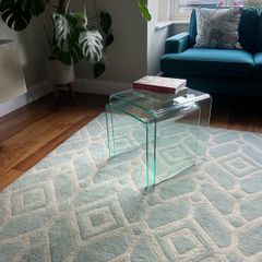 Contemporary Bent Glass Nesting Tables