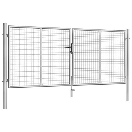 Garden Gate Galvanised Steel 306x175 cm Silver
