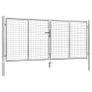 Garden Gate Galvanised Steel 306x175 cm Silver Image 2