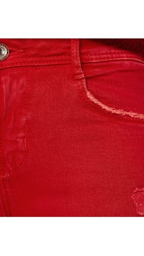 Zara destroyed ripped raw hem red skinny jeans size 6 BNWT