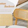 Set of 2 PU Leather Rattan Dining Room Chairs Upholstered Chairs with Solid Wood Legs Image 4