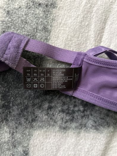 Undressed purple bra