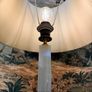 1950s Onyx and Brass Table Lamp with Green Shade Image 4