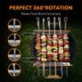 BBQ Skewers,Kebab Skewers Sticks Barbecue Forks 43cm 6-Pack Metal BBQ Skewers 8mm Flat Superior Grilling Skewers Durable and Reusable Barbecue Tool (Rack Included) Image 3