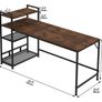 Computer Desk, Computer Desk with Bookshelf, Study Computer Laptop Table with 4 Tier DIY Storage Shelves Writing Table for Home Office Bedroom,160x60x110cm (FREE POSTAGE) Image 2