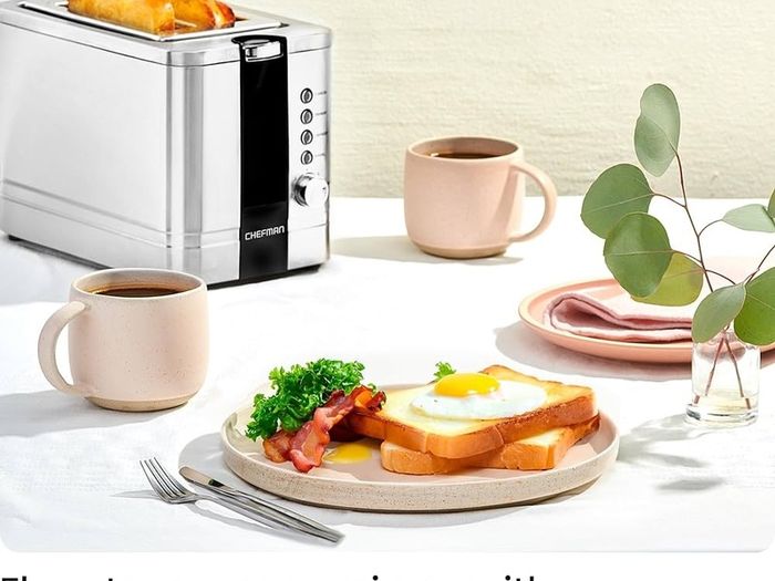 NEW SALE |  2 Slice Toaster, 7 Shade Settings, Stainless Steel, 2 Slice with Extra-Wide Slots, Thick Bread and Bagel Toaster, Reheat, Defrost, Cancel, Lift Lever