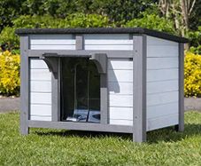 Large Wooden Hide House Cat Shelter Rabbit Guinea Pig Tortoise Shelter Shade Ducks Hide Hut 60 w x 50 d x 47 h Wooden Pet House (Grey, Large)
