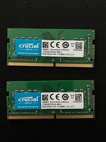 RAM memory: 2x 8GB Crucial DDR4 2400MHz SO-DIMM - 16GB Matching Pair