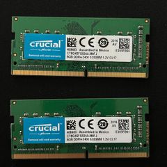 RAM memory: 2x 8GB Crucial DDR4 2400MHz SO-DIMM - 16GB Matching Pair