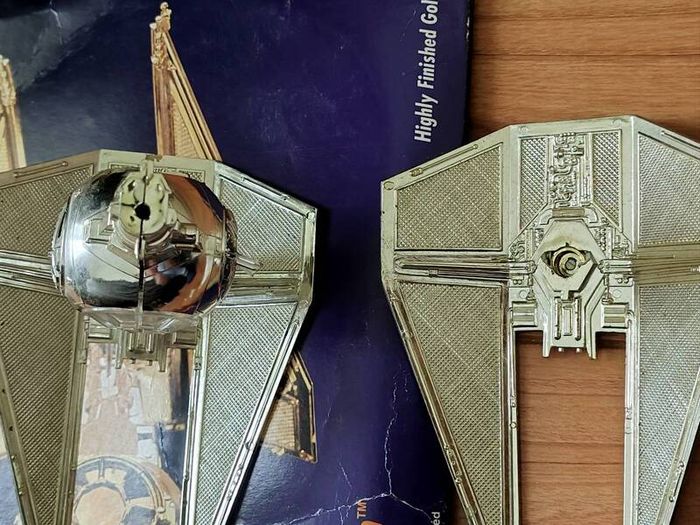Vintage Star Wars Tie Interceptor Limited Edition Gold Tone Model Kit Amt Ertl 1995