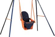 Folding Baby Swing Set | Age 6-36 Months | Outdoor Garden or Home Play Equipment Children | Adjustable Kids Playground | Toddler Toy Chair High Back, Blue/Orange