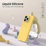 Liquid Silicone Case For Apple iPhone 14 Pro Max Luxury Thin Phone Cover Yellow Image 2