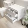 White Gloss Wall Hung vanity counter without Basin 600mm Width Image 3