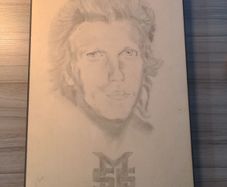 MICHAEL SCHENKER Sketch on a piece of wood
