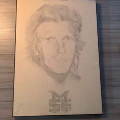 MICHAEL SCHENKER Sketch on a piece of wood