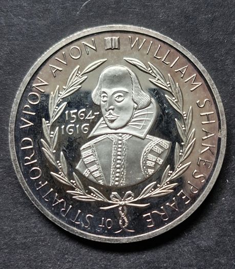 United Kingdom 1967 Medal - William Shakespeare BCS 6 Britannia Commemorative Society (41 Grams .999 Silver)