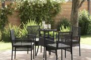 Garden Dining Set 5 pcs Black Poly rattan