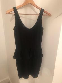 BNWT River Island Black Peplum Dress size 8