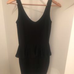 BNWT River Island Black Peplum Dress size 8