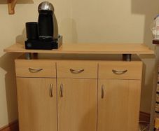 Beech Sideboard Storage Cabinet, Wooden Buffet Storage Cabinet with 3 Doors and 3 Drawers,Living Room,Kitchen Sideboard