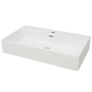 Basin with Faucet Hole Ceramic White 76x42.5x14.5 cm Image 2