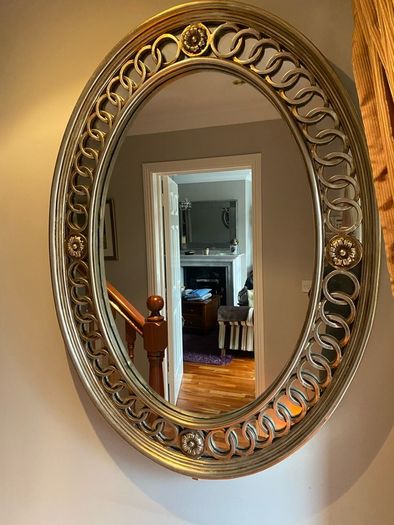 Large Oval mirror gold entwined Mirror 86 x 116 cm