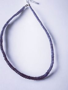 Natural Tanzanite necklace with silver clasp