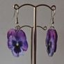 Purple Angel Floral Pansy Earrings Image 3