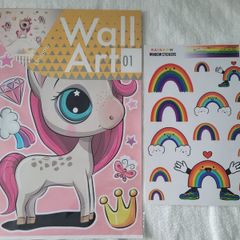 Brand new Unicorns Wall Art Stickers + Free Rainbow Window Stickers (new)