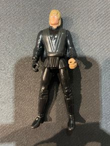 Vintage 1995 Star Wars Jedi LUKE SKYWALKER Black Vest Kenner Power of the Force LOOSE