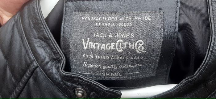 Jack & Jones, mens stylish black leather jacket
