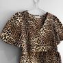 Pre Owned Gallery Leopard Print Puff Sleeve Peplum Top Image 2