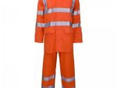 Graft Gear Hi-Vis Orange Waterproof Rain Suit - Jacket + Over Trousers - Medium Size - 2-Piece Set - 5241