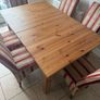 Pine table with 6 chairs Image 2