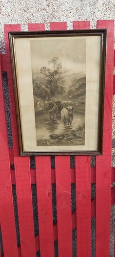 Pair of Western prints with buffalo framed pictures