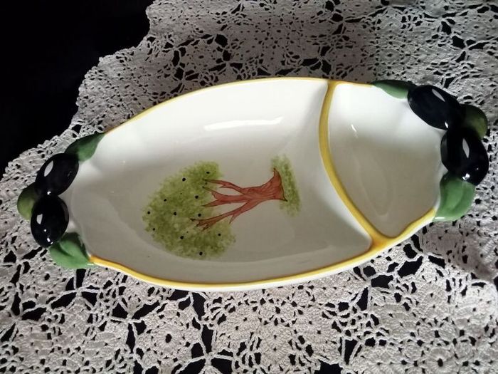 Vintage Silea Fine Porcelain Olive Serving Dish