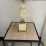 Beautiful Antique Alabaster & Brass Table Lamo Image 2