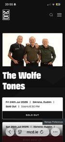 Two tickets for Wolf Tones July 24rh