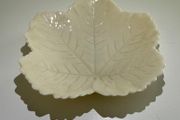 Vintage Belleek Fermanagh Ireland Leaf Dish (4th Mark)