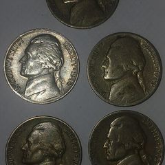 5 silver 35% war nickels