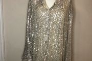 Boohoo champagne sequinned blouse (size 28)
