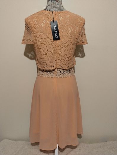 BOOHOO  lace top chiffon skater dress NEW WITH TAGS
