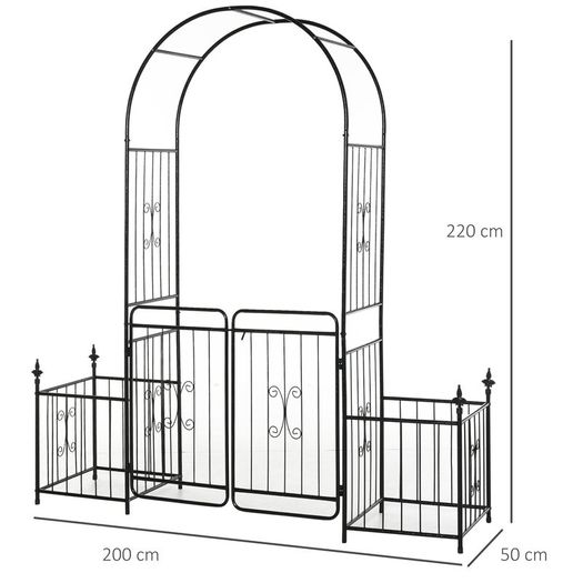 Metal Garden Arbor Arch with Double Doors