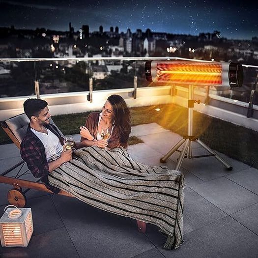 Telescopic  infrared Heater with 3 Heat Settings, Patio Heater Indoor and Outdoor Use, Tripod Stand Infrared Heater