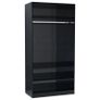 Wardrobe High Gloss Black 100x50x200 cm Chipboard Image 2