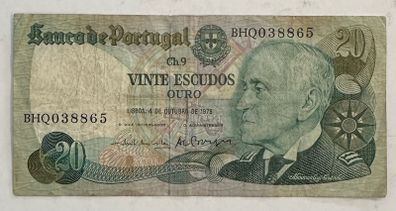 Portugal 20 Escudos 1978 Banknote