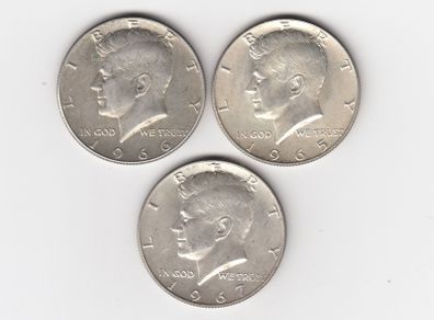 USA, 3 x  kennedy half dollar, 40% silver coins (no. 386)