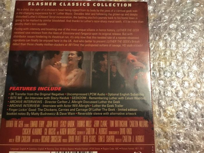 Luther the Geek Limited Edition Blu Ray Slasher