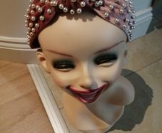 New pink velvet and pearls headband